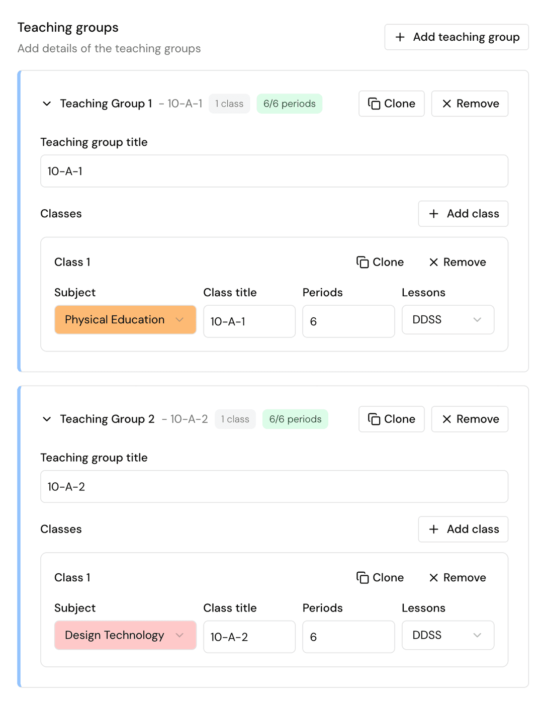Select timetable type